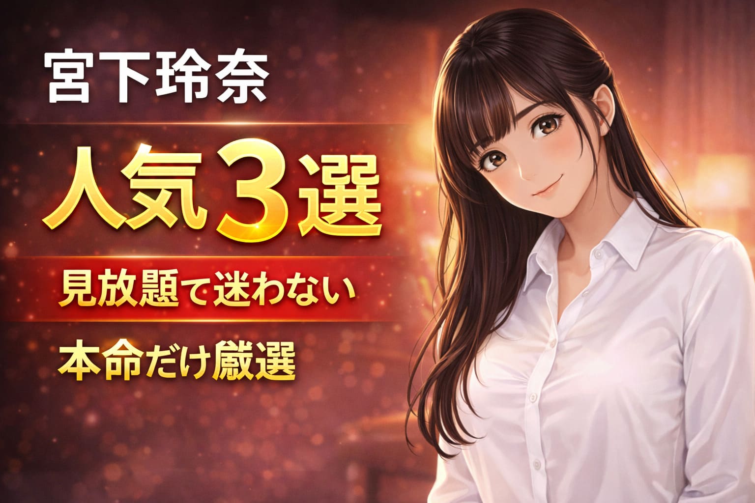 宮下玲奈の人気3選を見放題で迷わず選べるよう紹介するアニメ調アイキャッチ画像