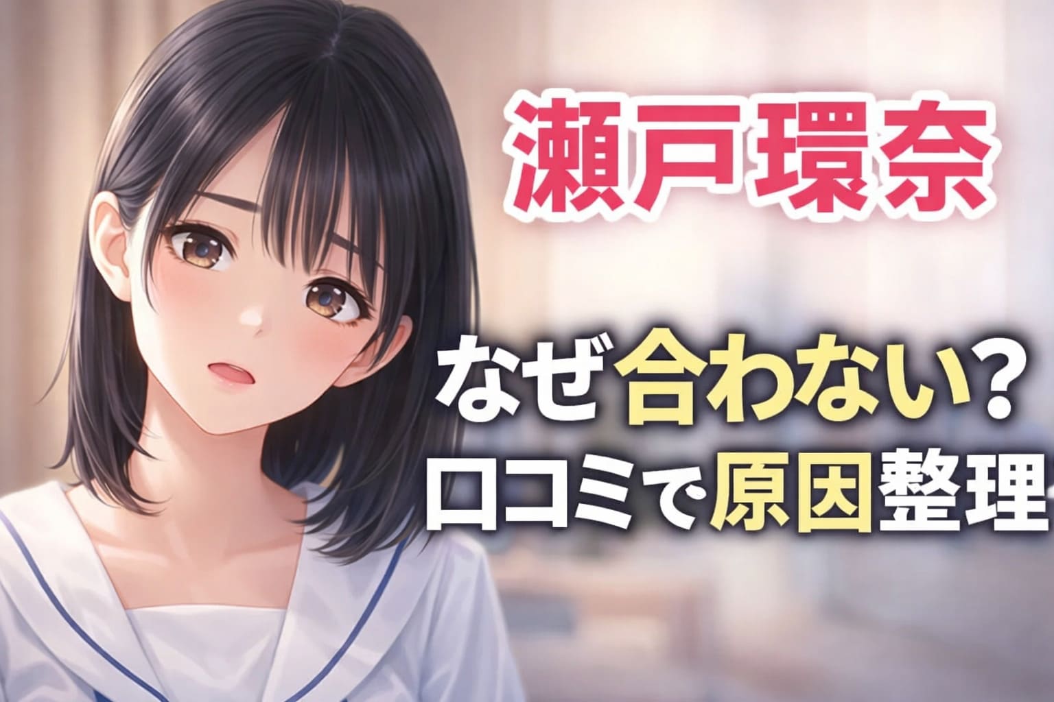 瀬戸環奈 なぜ合わない？口コミで原因整理 アニメ風アイキャッチ画像