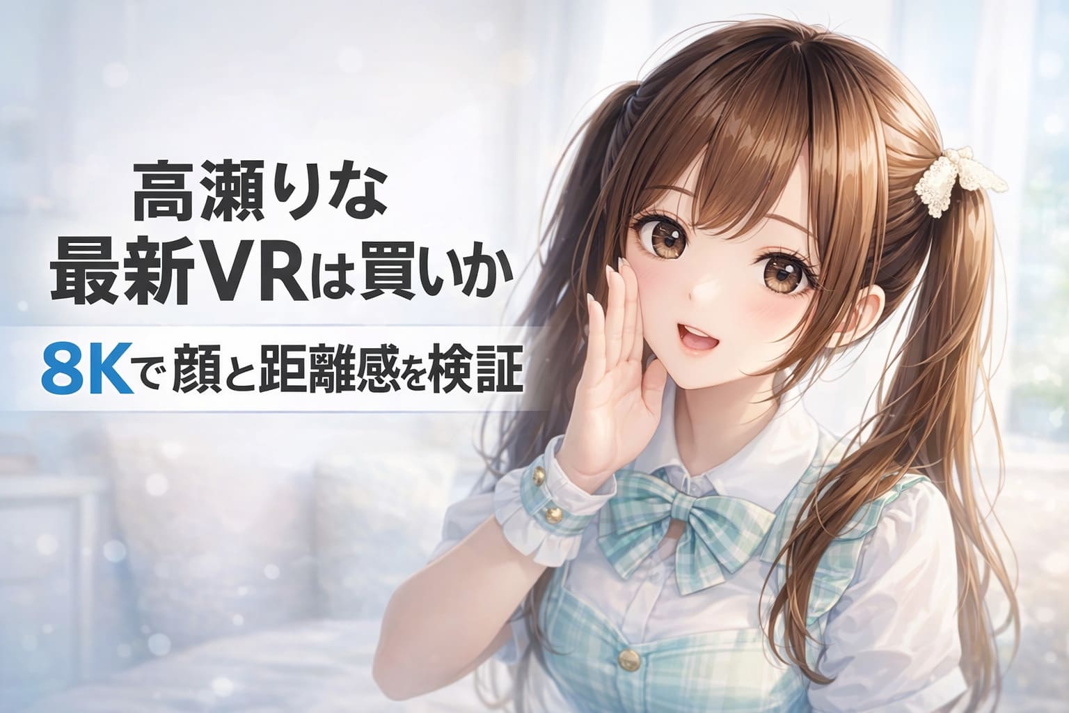 高瀬りな最新VRは買いか 8Kで顔と距離感を検証と書かれたアニメ風アイキャッチ画像