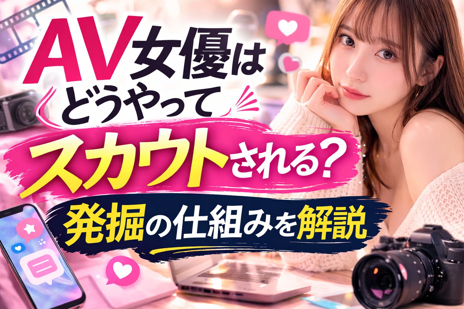 AV女優はどうやってスカウトされる？街頭スカウトやSNSスカウトなど発掘の仕組みを解説する記事のアイキャッチ画像