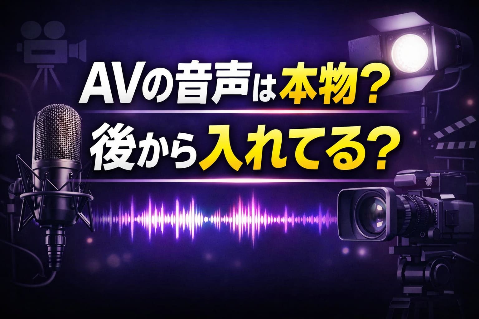 AVの音声は本物？後から入れてる？撮影現場の音声収録と編集の仕組みを解説する記事のアイキャッチ画像