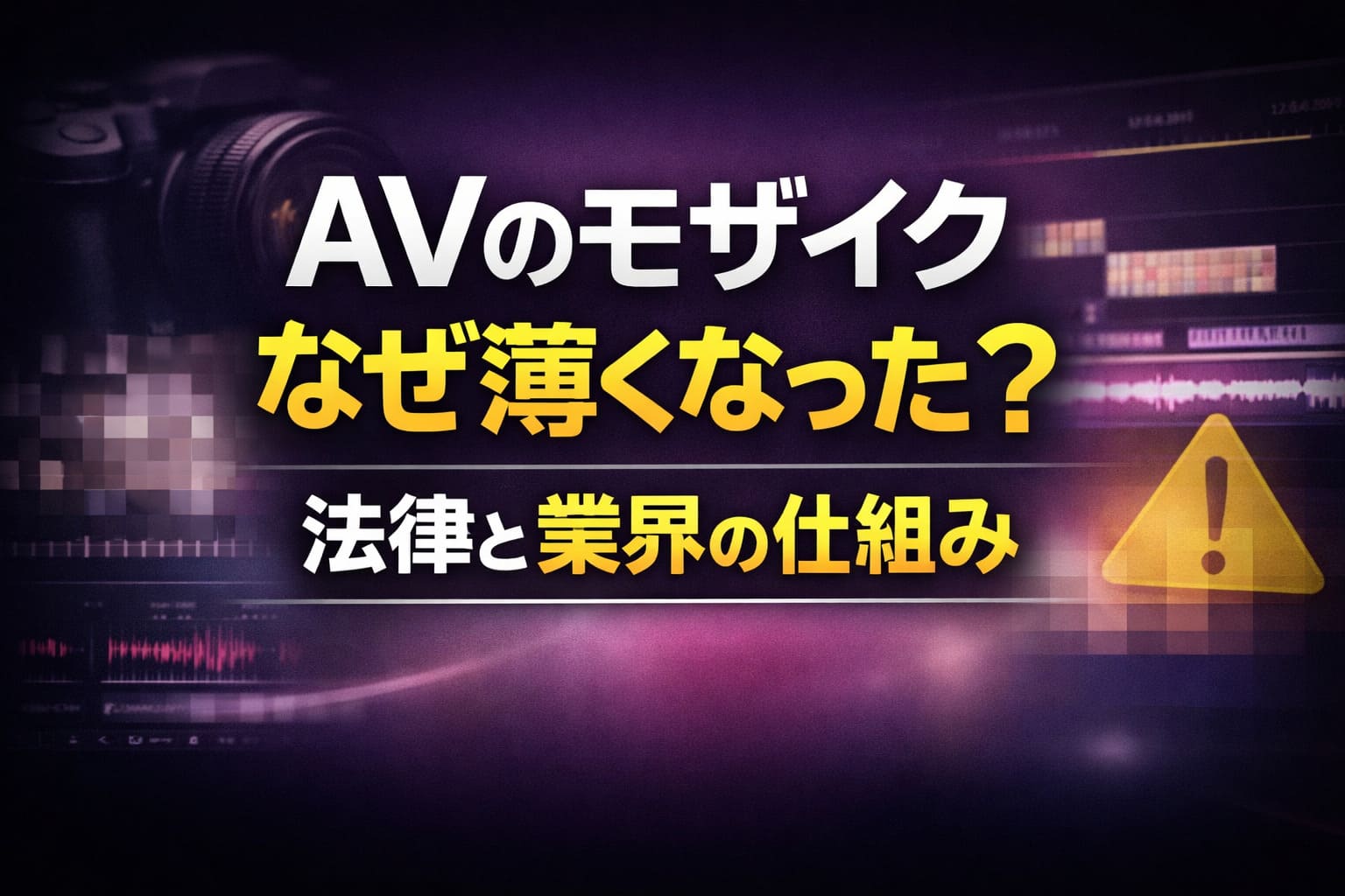 AVのモザイクがなぜ薄くなったのかを法律と業界の仕組みから解説する記事のアイキャッチ画像