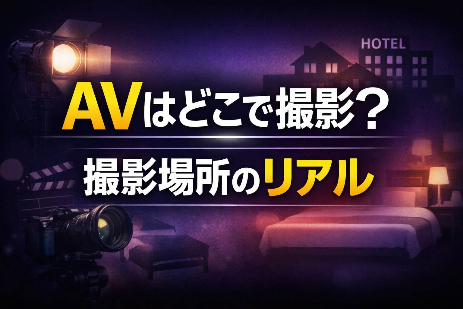 AVはどこで撮影？スタジオやマンション・ホテルなどAV撮影場所の実態を解説する記事のアイキャッチ画像