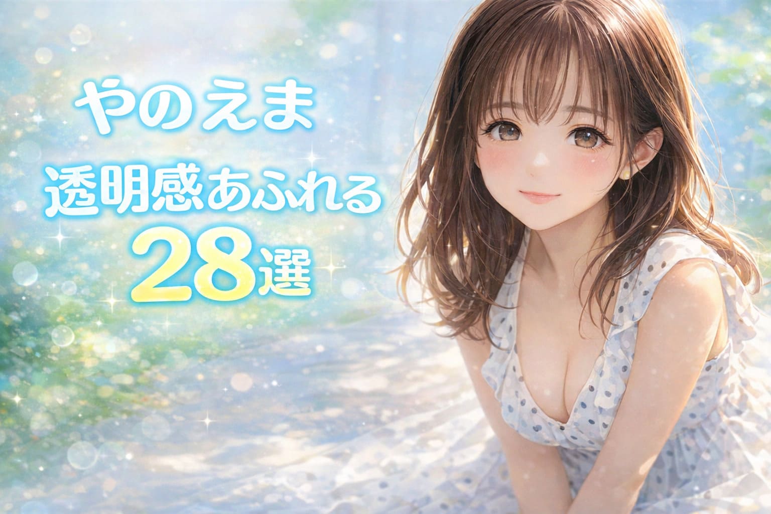 やのえまの透明感あふれる写真28選を紹介するアニメ風アイキャッチ画像